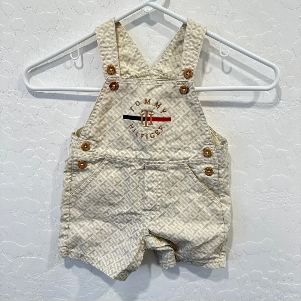 Tommy Hilfiger Overalls Baby 6-9 Months Embroidered Cotton Preppy